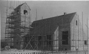 Katholische Kirche während der Bauphase